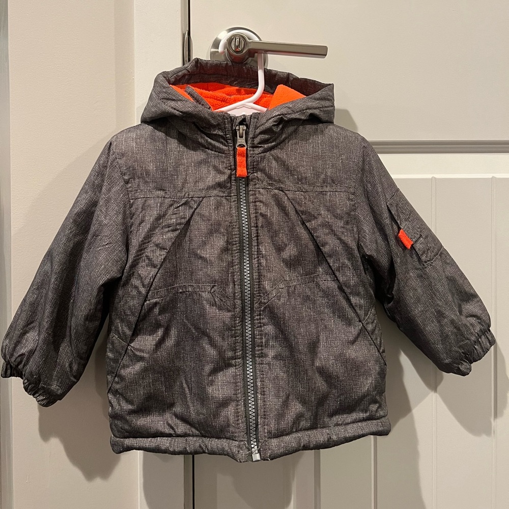 Carters gray and orange snow coat, 18 mo